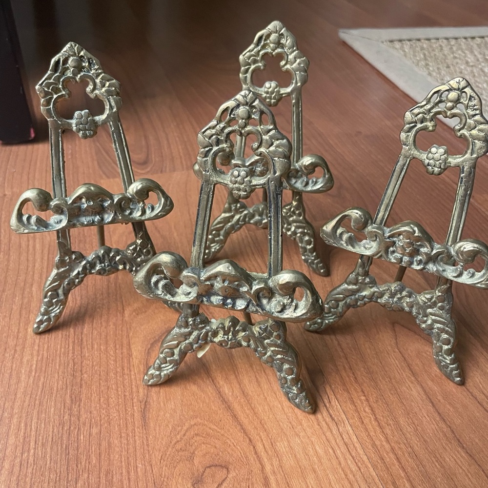Vintage Gold Metal Easels